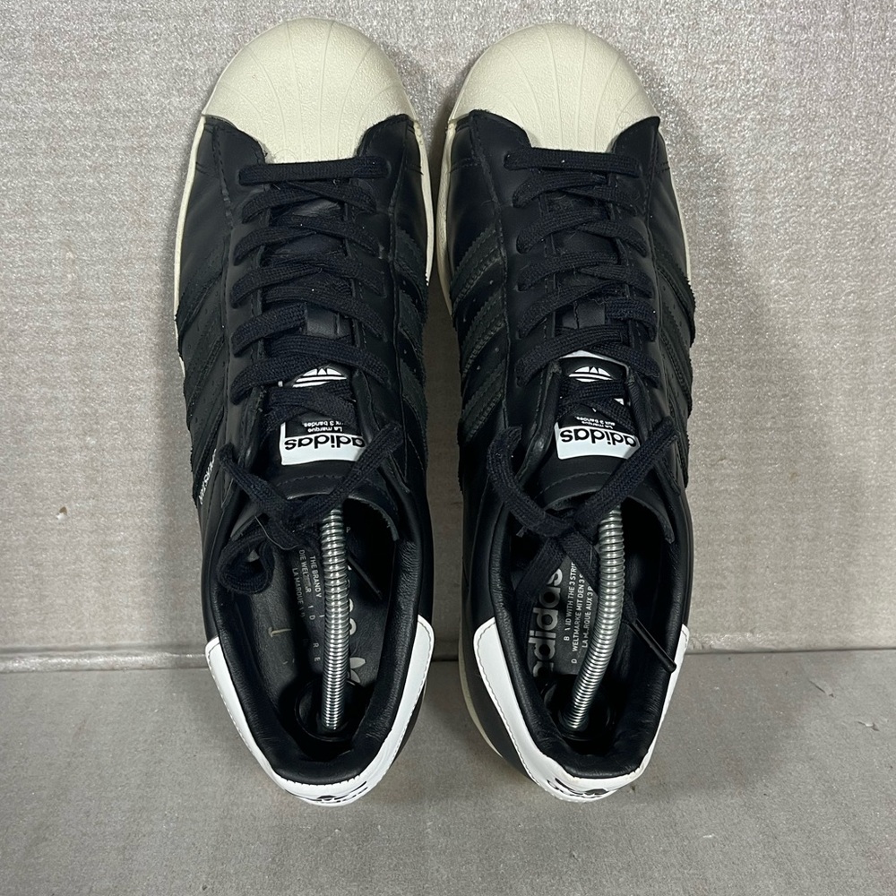 Adidas Men's Superstar Retro Shell Toe Core Black/Off White Sneakers Size 10.5 - Picture 4 of 8